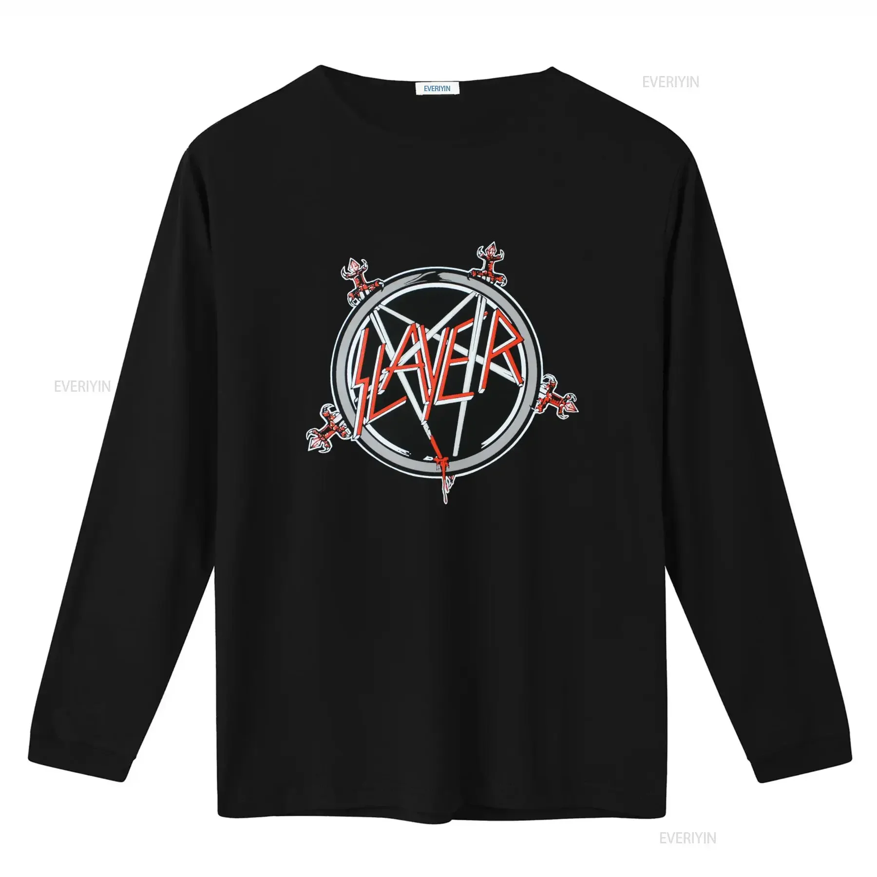 Slayer Pentagram Logo Metal Rock Band Print Men's White T Shirt vintage Washed graphic Stylish Soft designer clothes homme