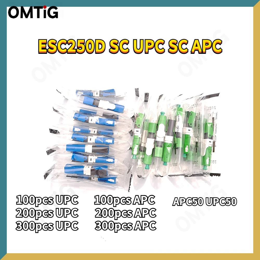 

SC UPC Fiber optic fast connector, free shipping, 100, 200PCs, FTTH esc250d SC UPC
