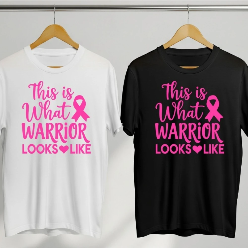 This Is What Warrior Looks Like Breast Cancer Awareness T-Shirt Men Women Ribbon Aesthetic Clothes Harajuku Graphic Tops
