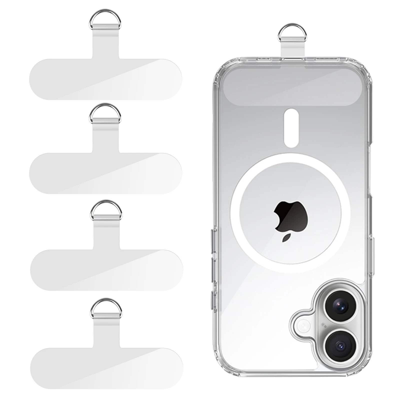 

4 шт. универсальных TPU-накладок для телефона с ремешком-шнурком от потери, съемная подвесная подвеска для телефона, крепежная накладка-ремешок