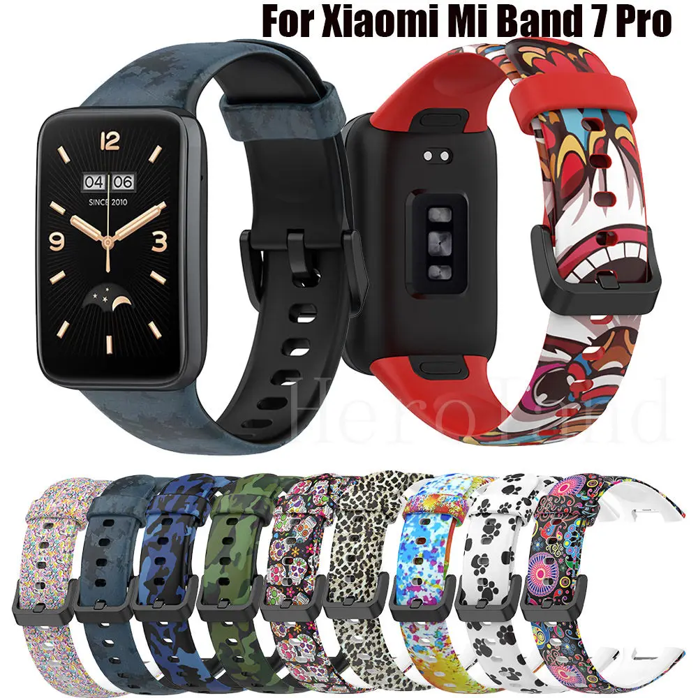 Браслет ремешок для Xiaomi Mi Band 7 Pro ремешок для MiBand 7Pro Смарт Браслет печать ТПУ ремень аксессуары