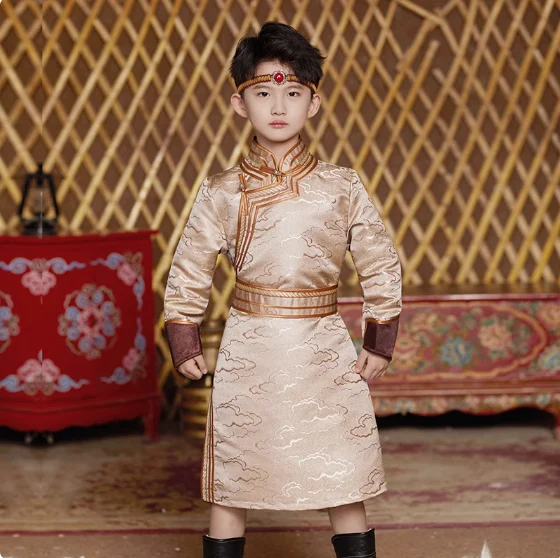 Chinese Mongolian Robe Children's Wear Boys' Performance Clothing