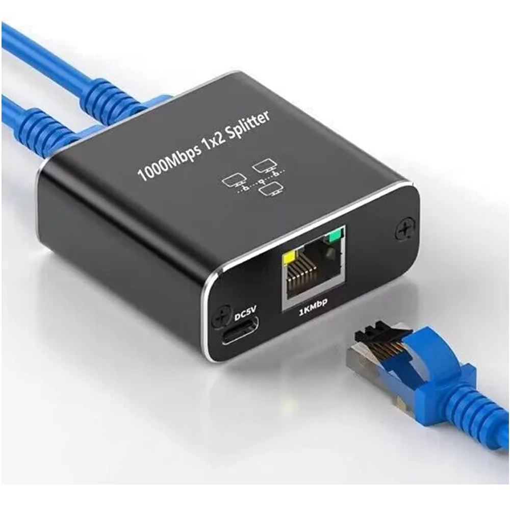 

Pop 1000Mbps 1 In 2 Out Ethernet Adapter RJ45 Splitter Lan Connector Cat 6 Rj45 Splitter Switch Coupler For PC Laptop TV Box Rou