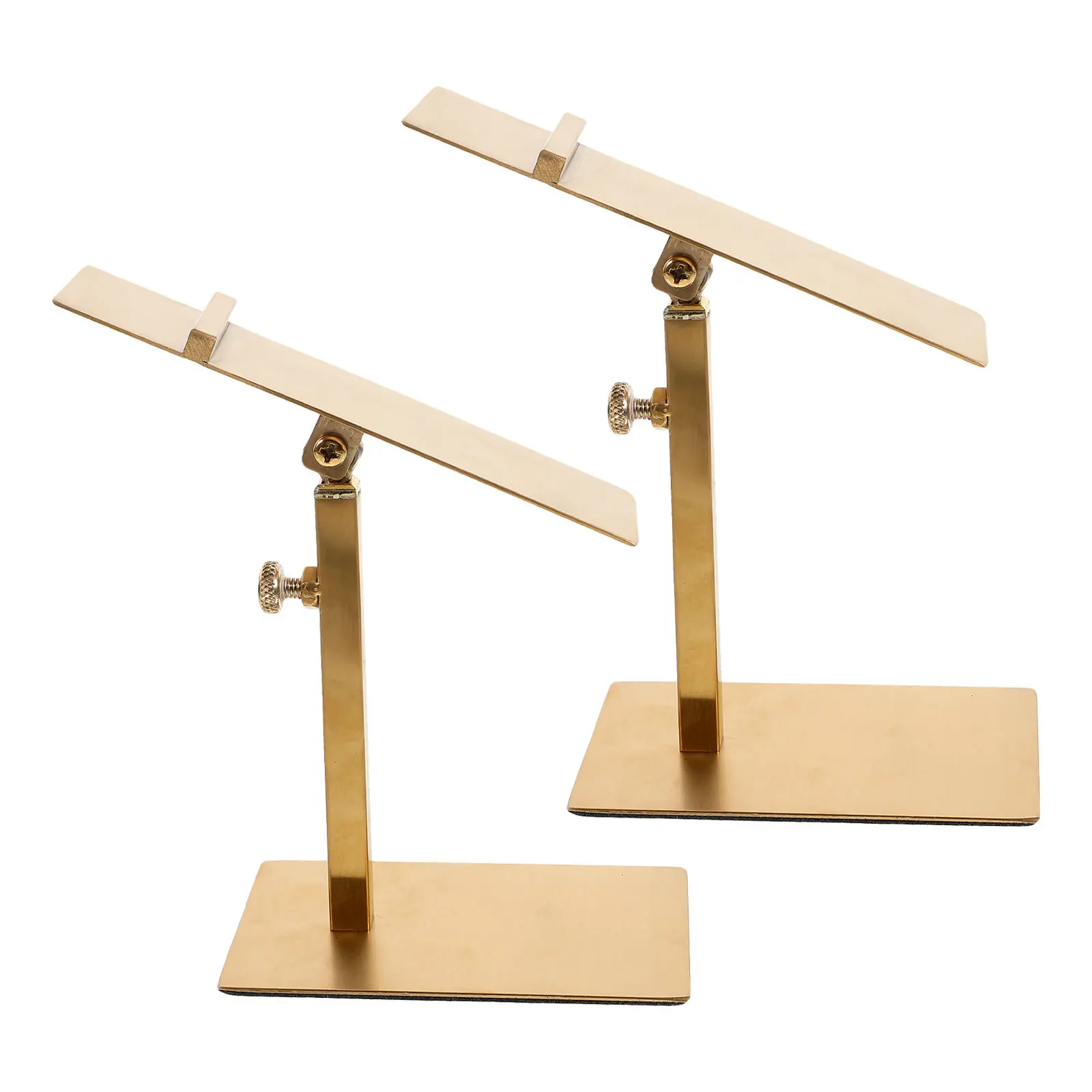 2Pcs Adjustable Stainless Steel Shoe Display Stand Metal Holder High Heel Shoe Riser Retail Store Display Rack