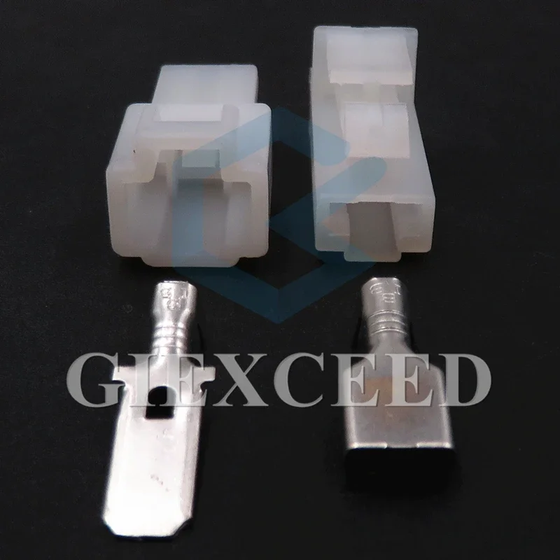 

2 Sets 1 Pin AC Assembly Automotive Wiring Connector 6.3 Series Auto Accessories Unsealed Plastic Socket 6070-1471 6070-1481