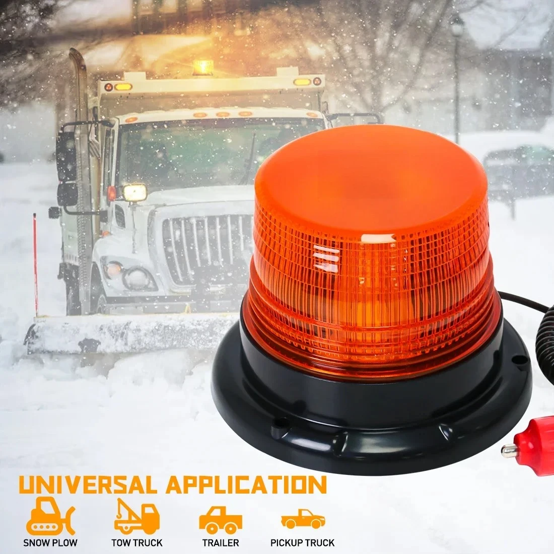 Car Truck Roof Top Warning Light LED Strobe Light Emergency Light Flashing Beacon With Magnetic Base For Security Auto 12V-80V