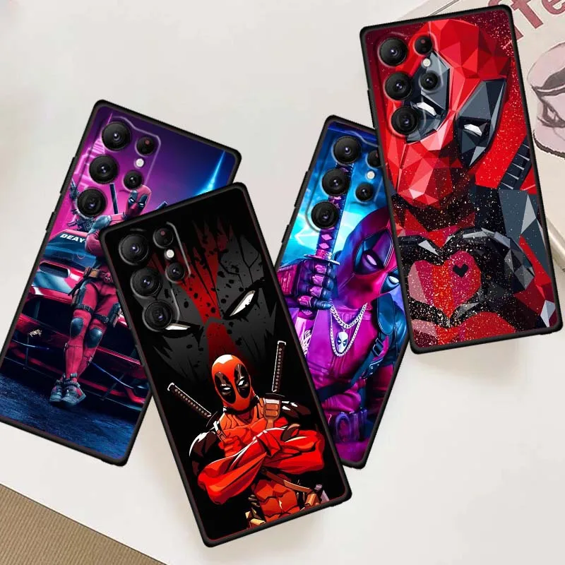 

M-Marvels D-Deadpools Cool Cover For Samsung Galaxy S26 S25 S24 S23 S22 S21 S20 Ultra Plus FE 5G Black Soft TPU