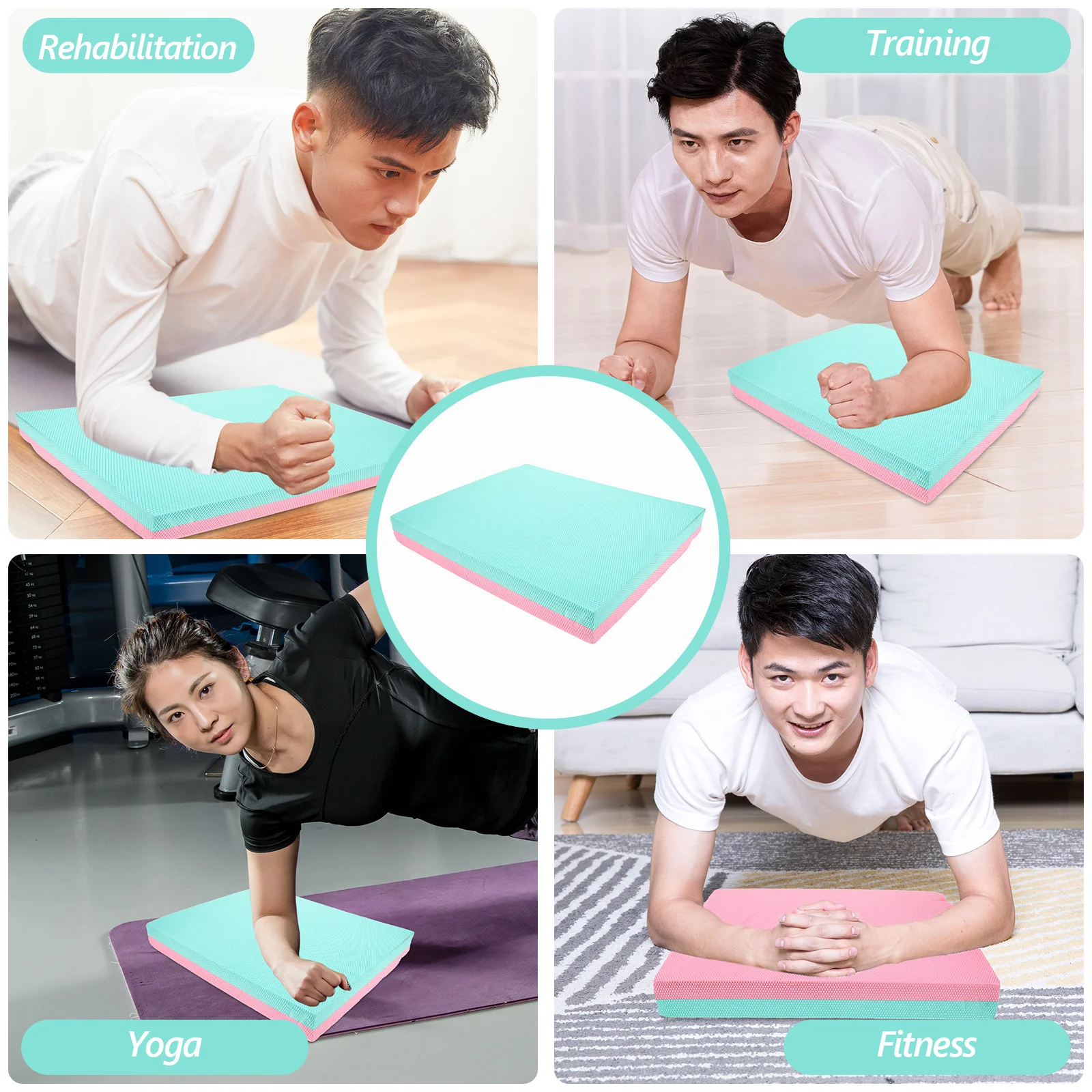 แผ่นรองออกกำลังกายแบบพกพาสำหรับโยคะและการฝึกความมั่นคง แผ่นรองออกกำลังกายอเนกประสงค์ อุปกรณ์ออกกำลังกายแบบไม่ลื่น