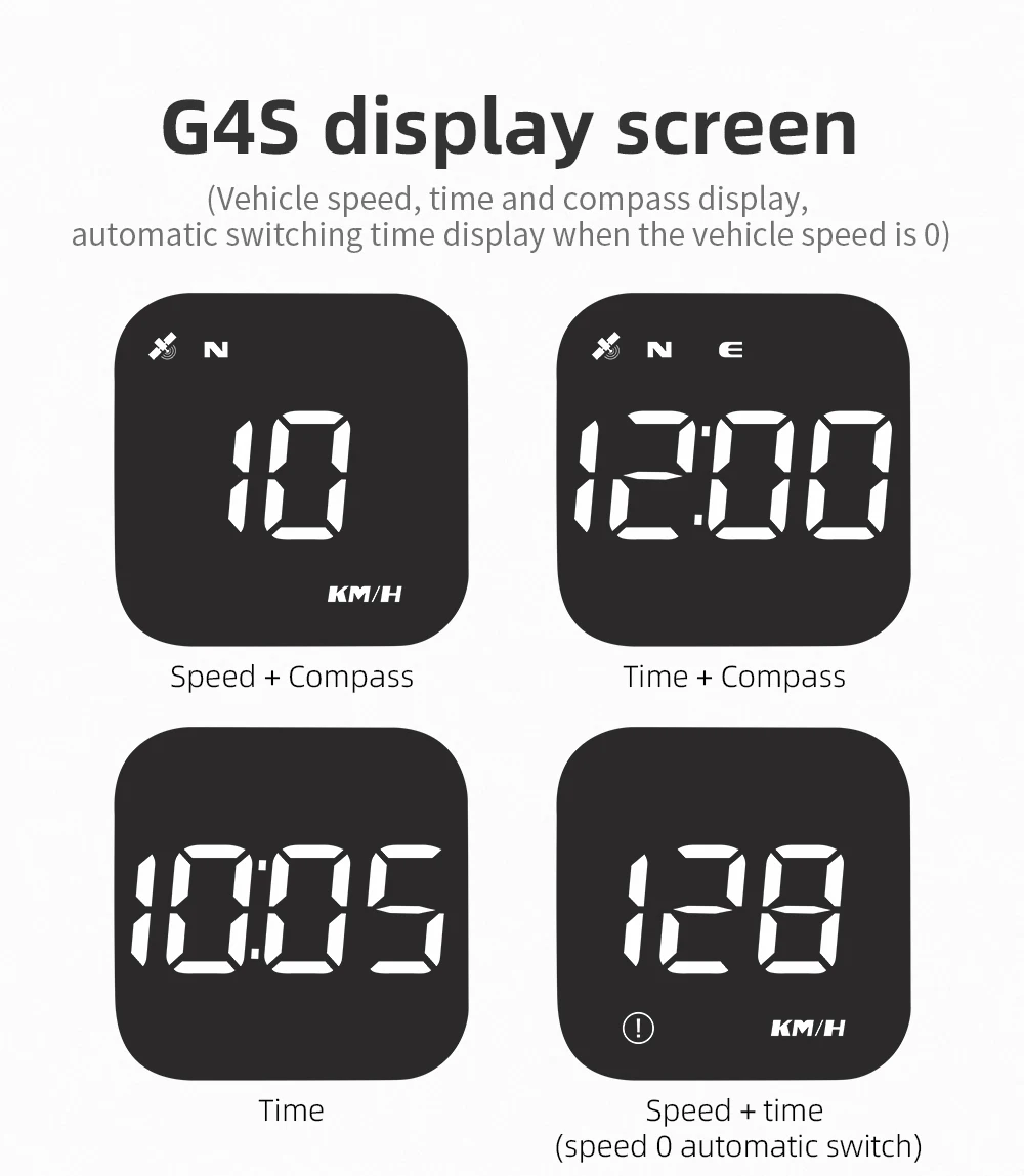 WiiYii New 100% Universal G4S Car HUD Head up Display KMH MPH Digital GPS Smart Speedometer Over Speed Alarm