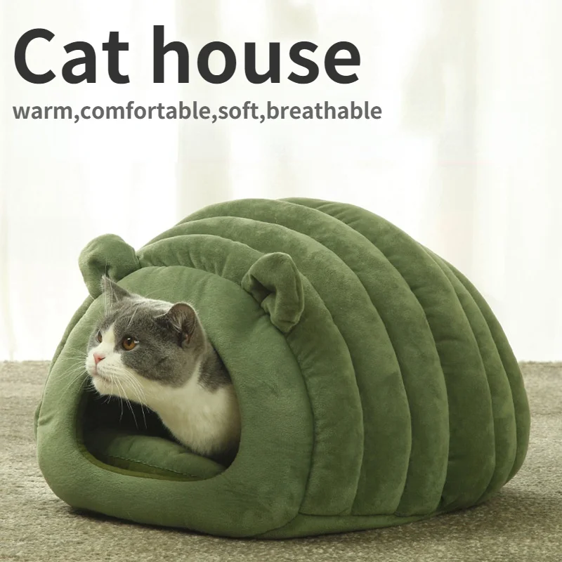 

Semi-closed Cat House, Warm Dog Beds, Dog Bed, Puppy Design, Solid Color Dog Kennel, Hawaii Tunnel, New, 1Pc