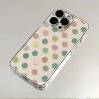 Color Dot Phone Case For iPhone 16 15 14 13 12 11 Pro XS MAX 7 XR 8 7 Plus Clear Cover Fundas