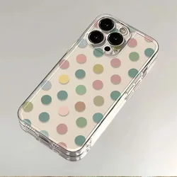 Color Dot Phone Case For iPhone 16 15 14 13 12 11 Pro XS MAX 7 XR 8 7 Plus Clear Cover Fundas