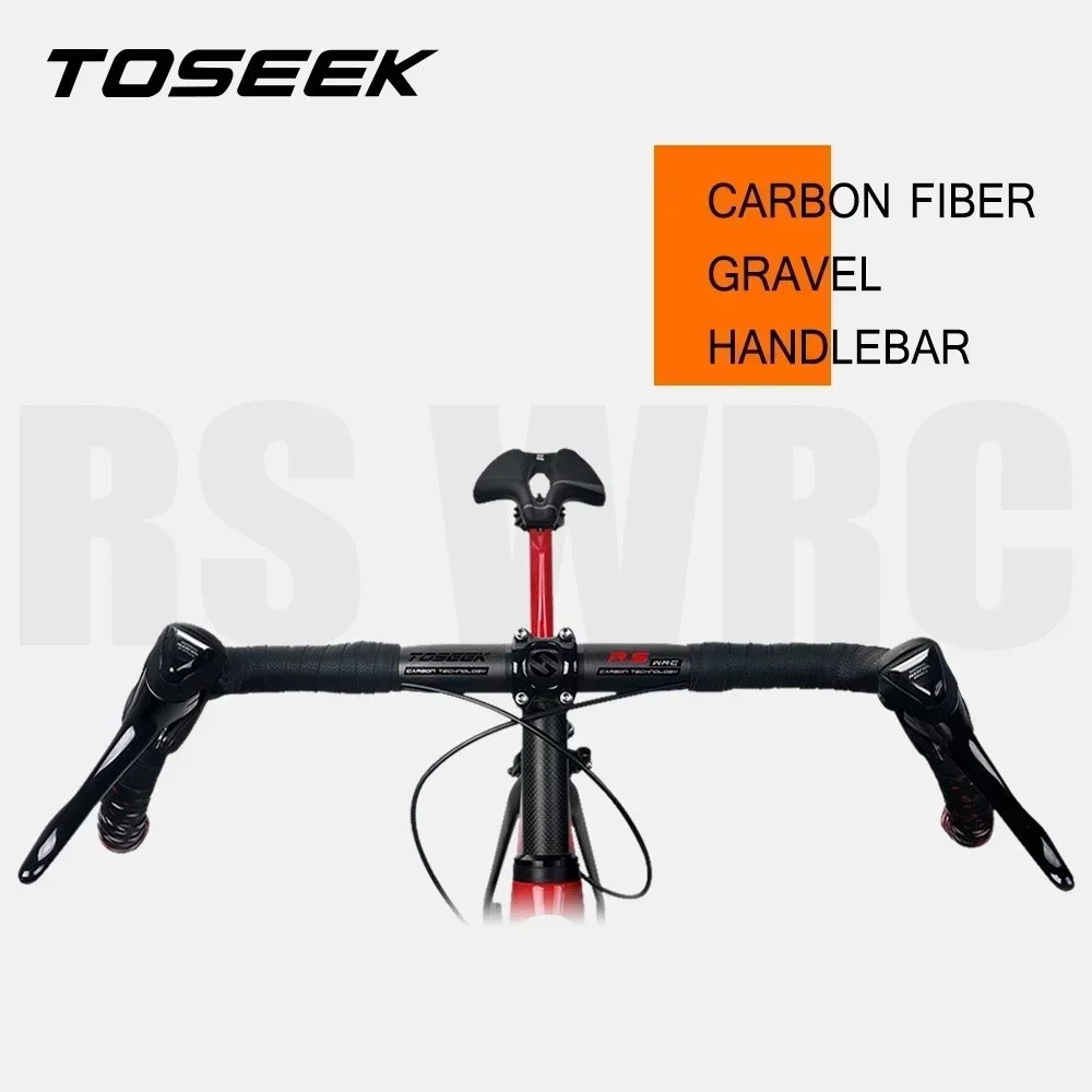 TOSEEK RS-Wrc Carbon Fibre Gravel Handlebar Exotropism Handle Bar 31.8mm  Road Bike handlebars 400/420/440mm  Accessories