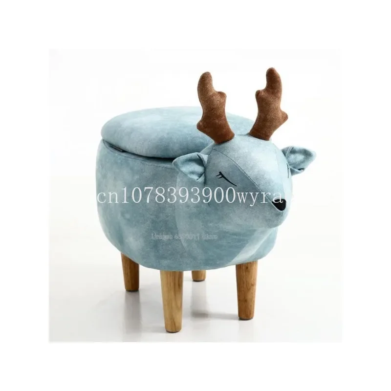 

Cartoon deer wear shoes stool living room sofa footstool ottoman stool modern minimalist home shoe bench