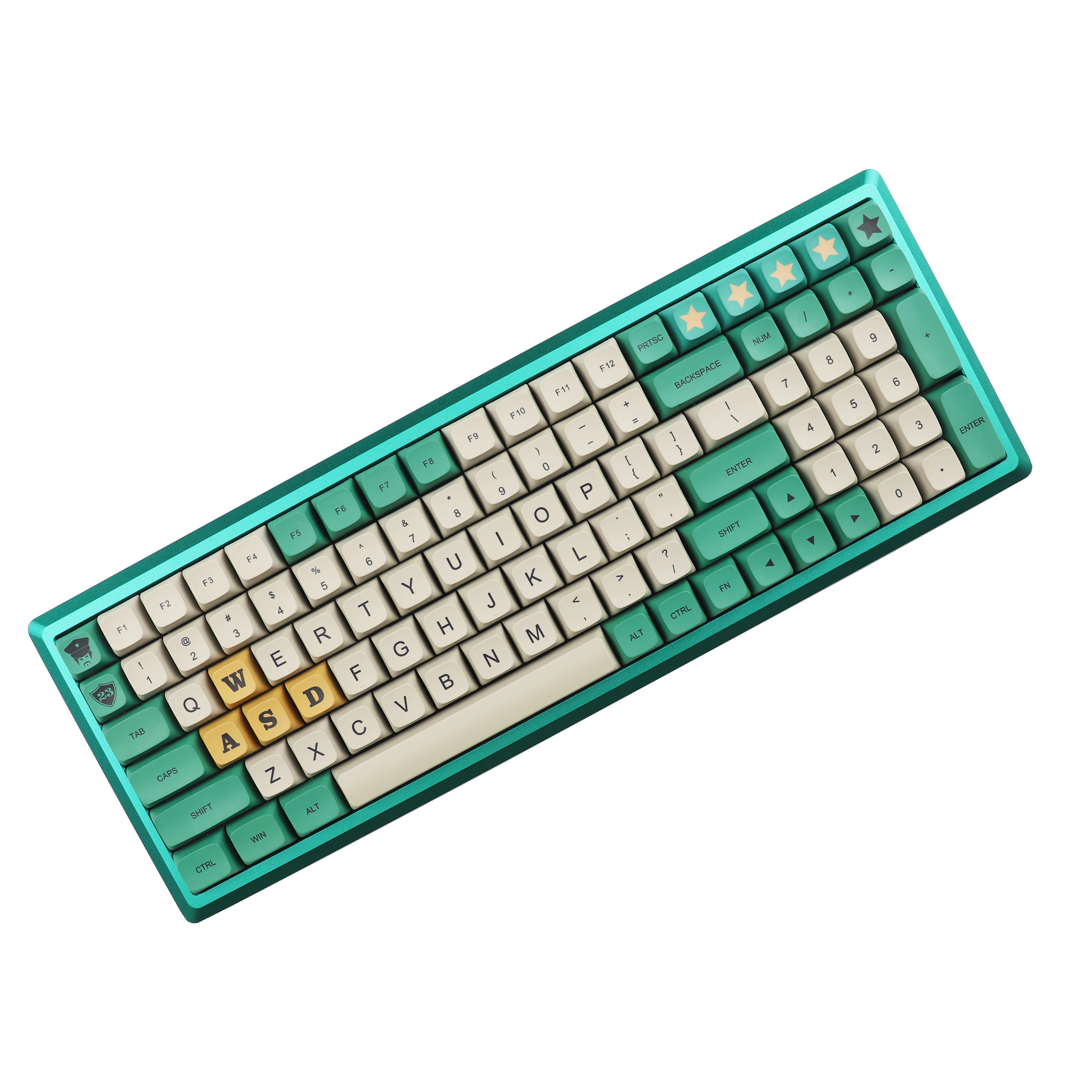 YMDK Kit2 Fully Assembly Mechanical Keyboard (Hotswap Type C PCB Alu CNC Top Bottom Brass Weight ZDA Sortie|Misty Rain Keycaps )