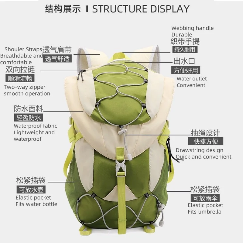 حقائب سفر جديدة ذات سعة كبيرة، وحقائب ظهر خارجية منفصلة جافة ورطبة، وحقائب ركوب الدراجات المقاومة للماء، وحقائب المشي لمسافات طويلة قابلة للطي #3