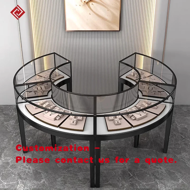 

Комплексное производство и поставки: Элитные витрины для ювелирных магазинов с изогнутым стеклом 360° и металлическим каркасом, полный спектр услуг OEM/ODM, LED-подсветка.