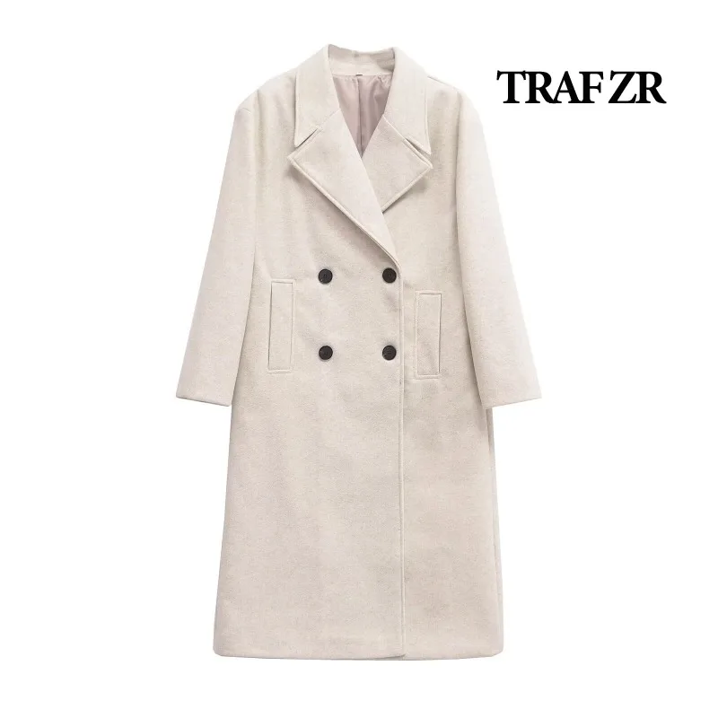 TRAF ZR Urban Coats Wool & Blends Coat Fall Fashion New in Outerwears Women's Autumn Coat Elegant and Pretty Women's Coats