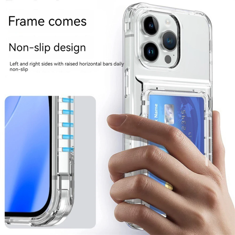 

Transparent Cellphone Case with Stand for iPhone 15 Series Accessory Mobile Phone Fitting Black/White Anti-drop Case