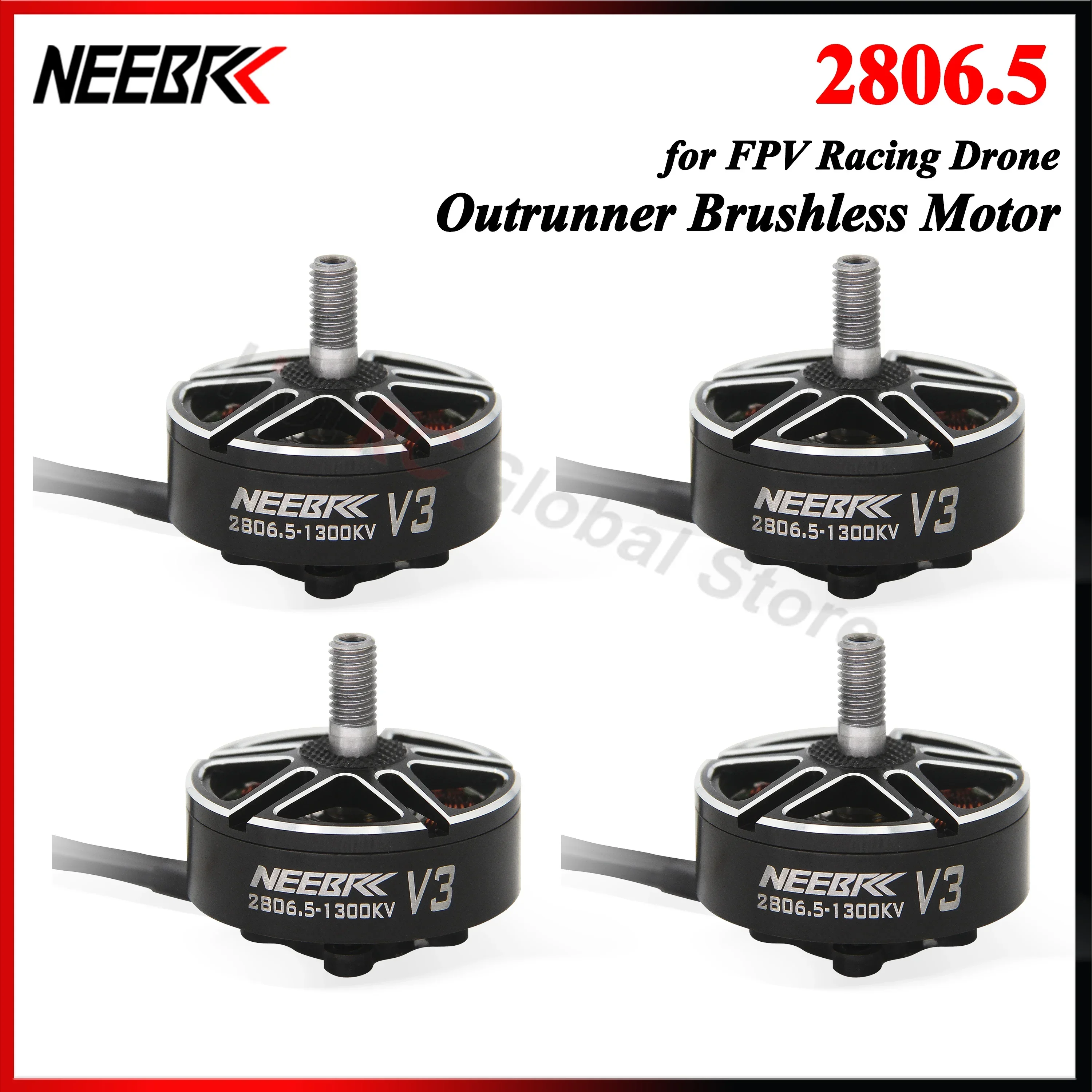 

NEEBRC 2806.5 1300KV V3 3-6S Outrunner Brushless Motor for RC Model Fixed Wing FPV Racing Drone Quadcopter Multicopter Plane