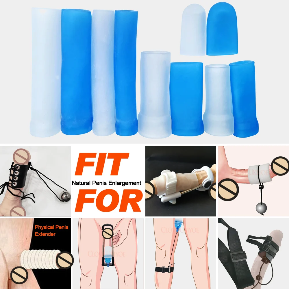 Penis Sleeves Extender Glans Cap Cover Accessories for Penis Enlargement Stretcher Pump Reusable Silicone Sleeve Various Sizes