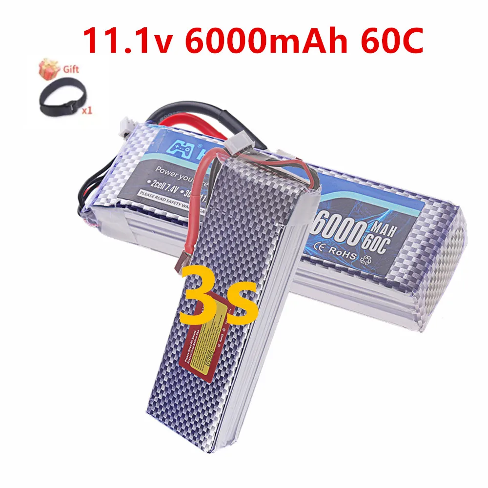 3S 11.1V Lipo Battery for 6000mAh 60C~80C with XT60 DEANS T XT30 JST Plug for RC Airplane Quadcopter Drone FPV Truck Helicopter