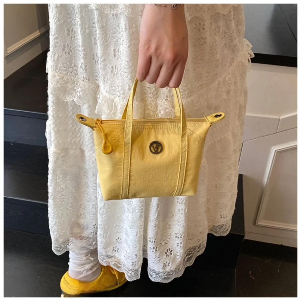 

Портативная нейлоновая большая сумка в корейском стиле, мини-сумка для пельменей, универсальная однотонная сумка через плечо для девочек