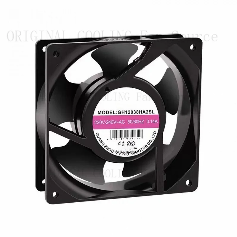R+  1PCS GH12038HA2SL AC220V-240V 0.14A 12CM Axial Cooling Fan