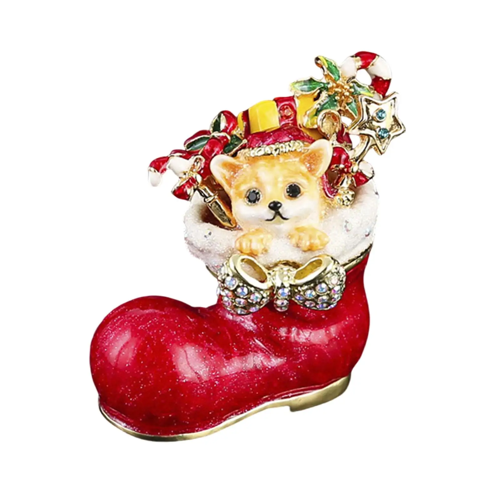 Cartoon Trinket Box Keepsake Case Art Craft Cute Table Decor Earrings Jewelry Organizer Christmas Jewelry Box for Party Home