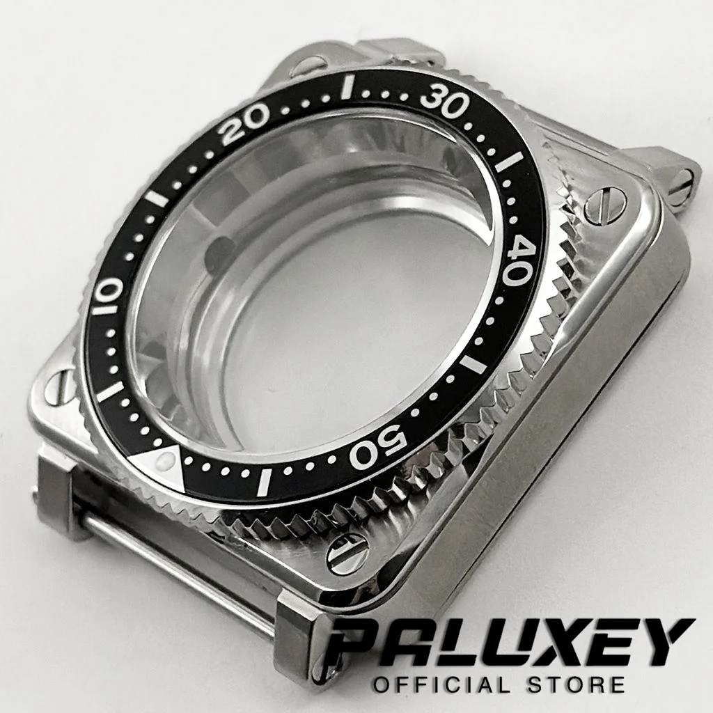 NH35 42mm Square Case Sapphire Sapphire Crystal Fit NH35 NH36 4R 7S Japan Automatic Movement 316 Stainless Steel Mod SKX Case