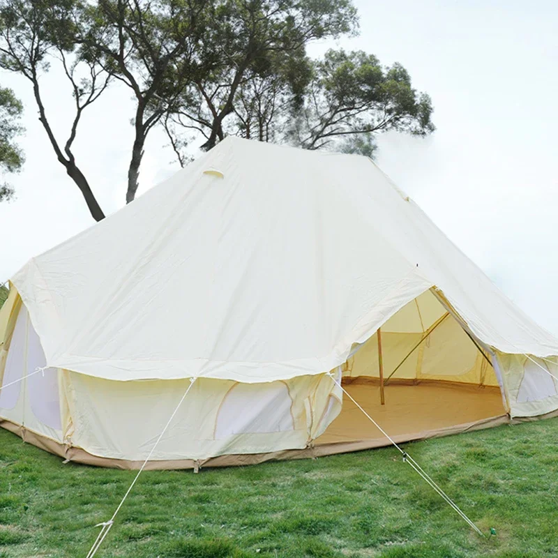 

excCustomized tent double-top tent 4 * 6 meters outdoor camping cotton canvas flame retardant sunscreen rainproof thickened camp