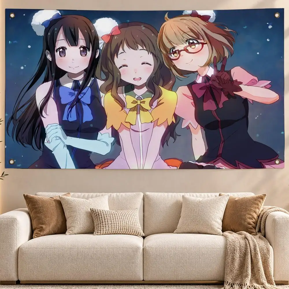 Popular Anime Beyond the Boundary Flags Aesthetic Wall Hanging Flag Banner Bedroom Living Room Home Decor Large HD
