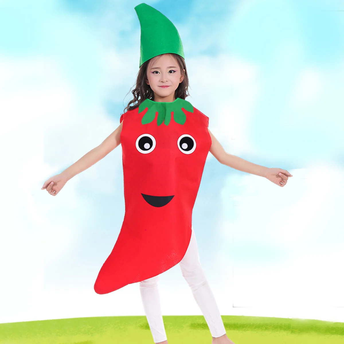 

Children'S Costume Kids Fruit Vegetable Outfit Loose Fit Easy Clean For Halloween Cosplay School Party Children