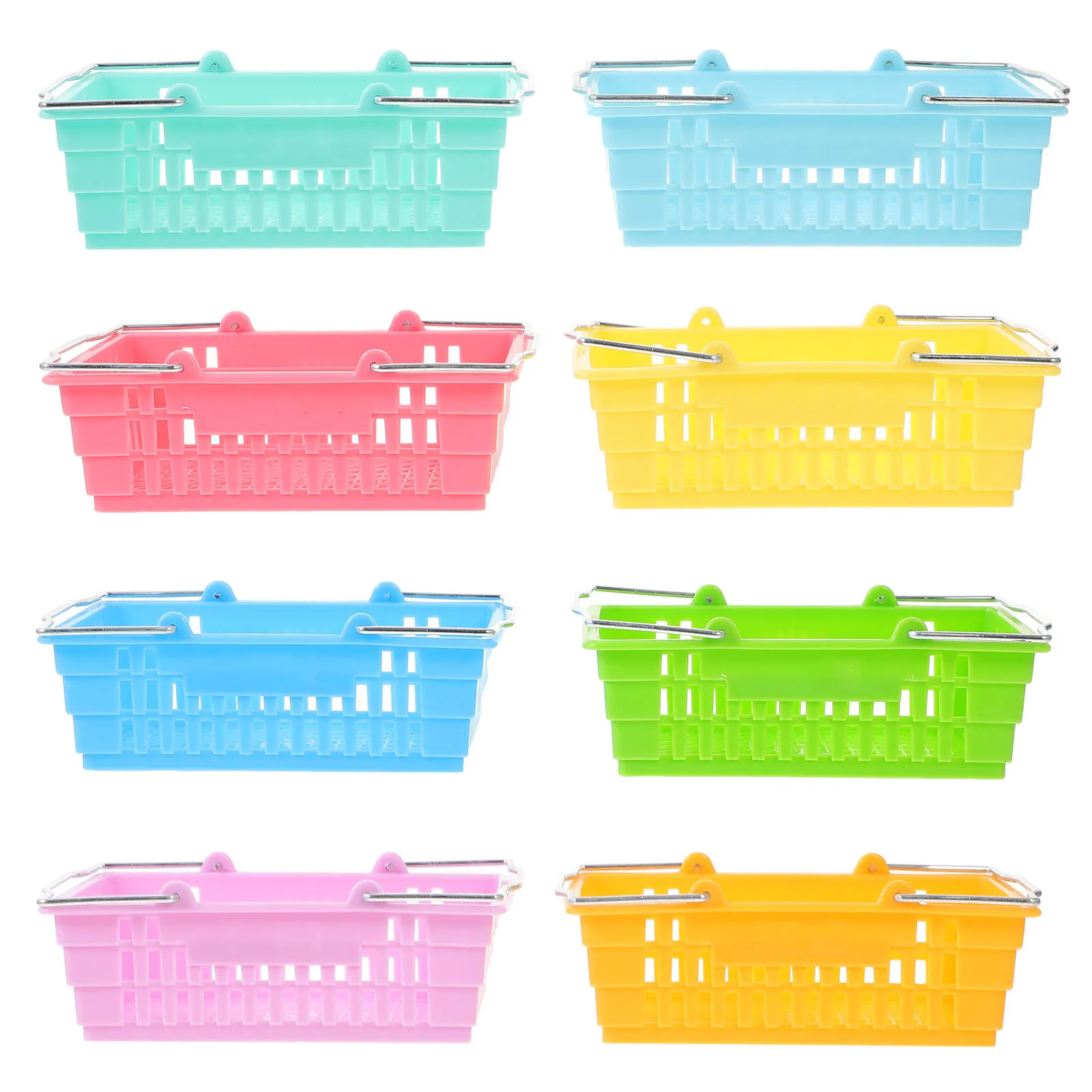 

16pcs Mini Storage Basket Desk Organizer Small Hollow Tool Plastic Stationery Holder Student Baskets Large Capacity Portable