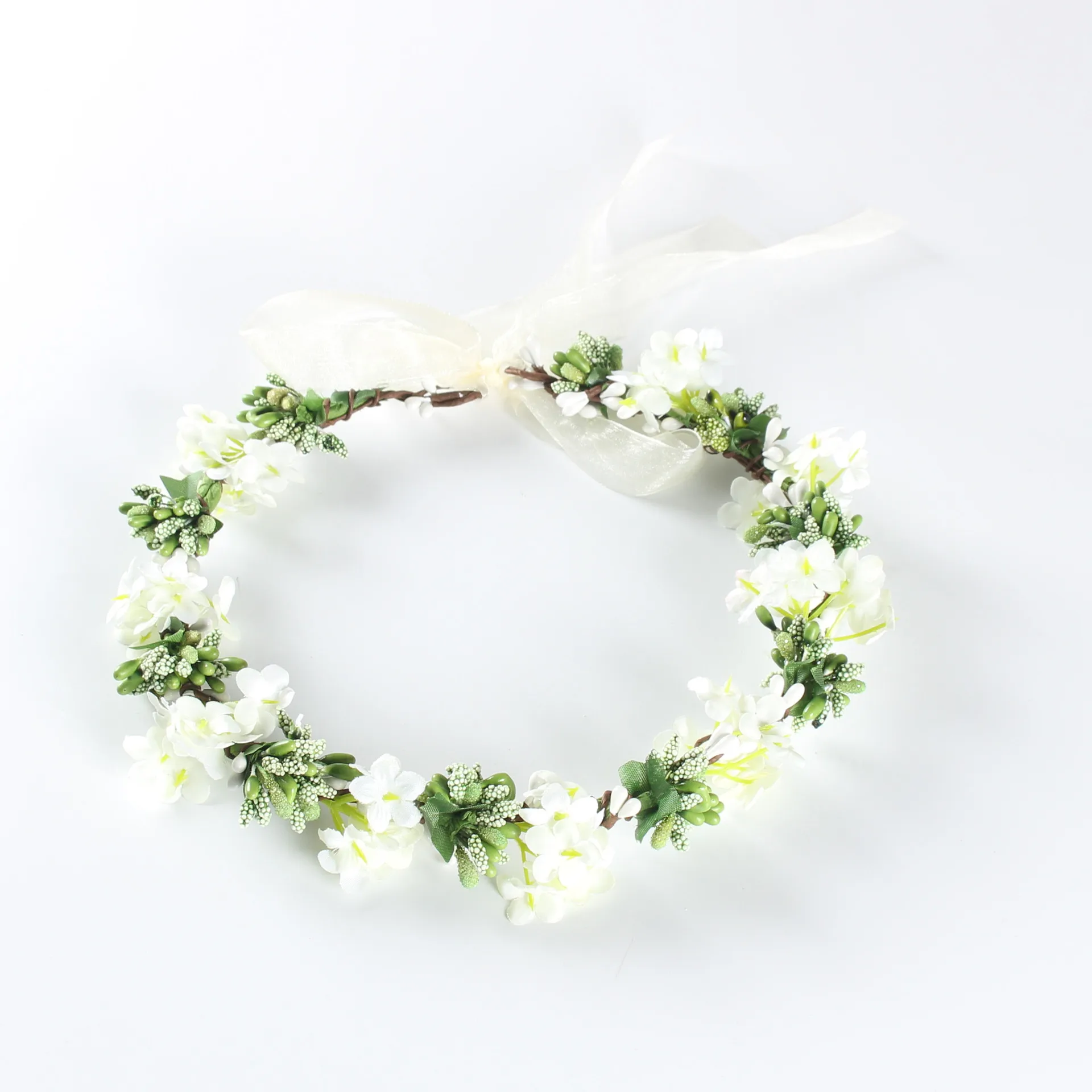 Women Rose Floral Crown Hair Wreath Leave Flower Headband with Adjustable Ribbon Floral Wedding Garland Festivals Photo Props