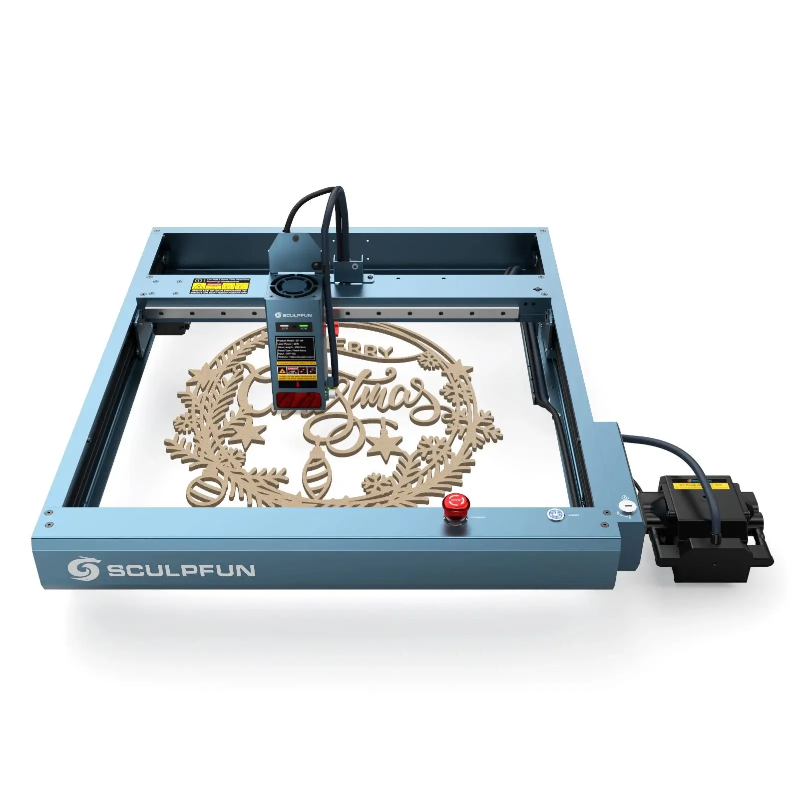 Sculpfun SF-A9 40W Laser Engraver Cutting Machine Ultra-fine Laser Spot Automatic Air Assist Flame USB/BT/WiFi 400x400mm Area