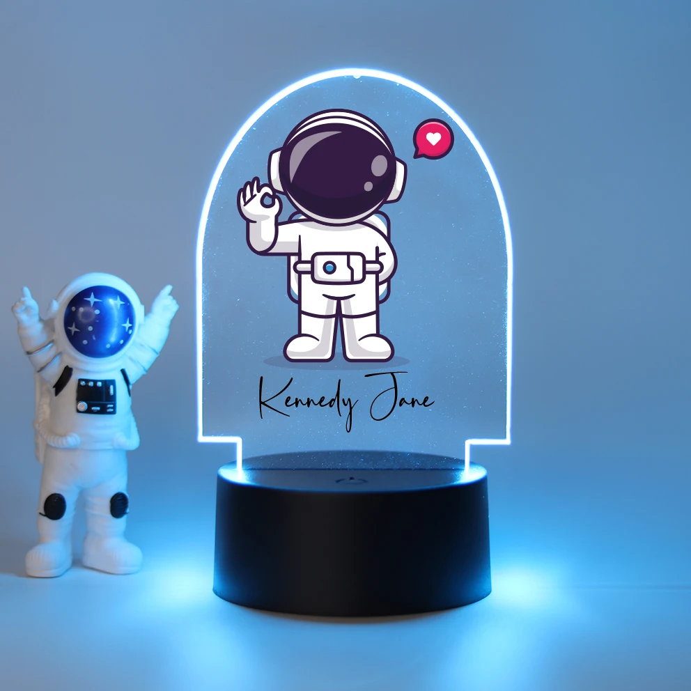 Personalized Custom Cosmonaut Modern  Led Night Light Decoration Children'S Gift Usb Ambient Desk Lamp With Touch Button