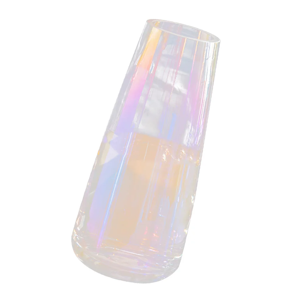 1Pcs Electroplated Glass Flower Vase Simple Elegant Decorative Hydroponic Plant Container Household Desktop Ornament