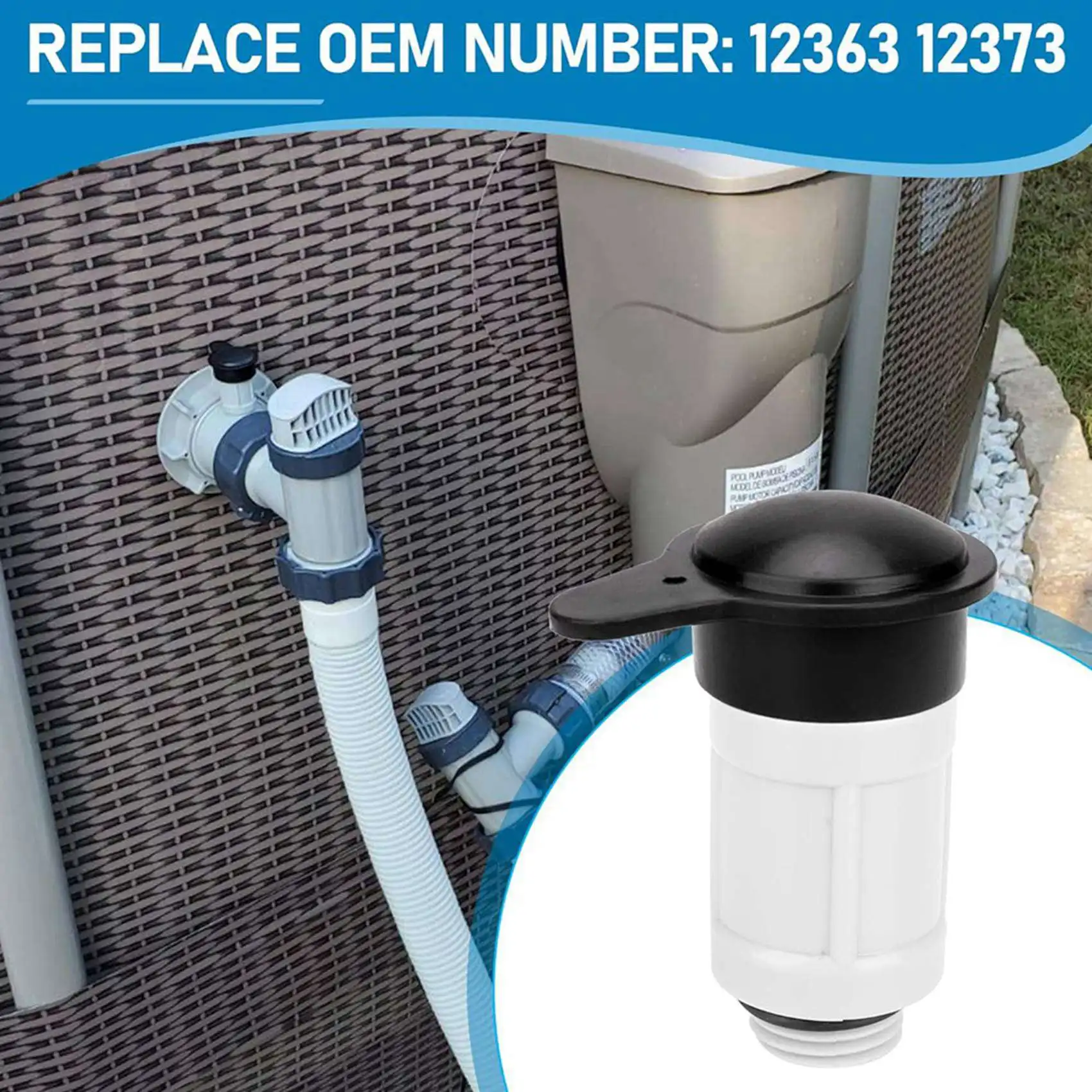 

ABGG-2X 12363 12373 Воздушный струйный клапан и крышка воздушного струйного клапана, подходит для входа надземного бассейна, совместимая с 26165EH, 26167EH