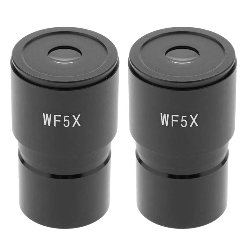 Hot-2Pcs/Set Biological Microscope Eyepieces WF5X Accessory Wide Field Wide Angle Lens 23.2Mm Diameter