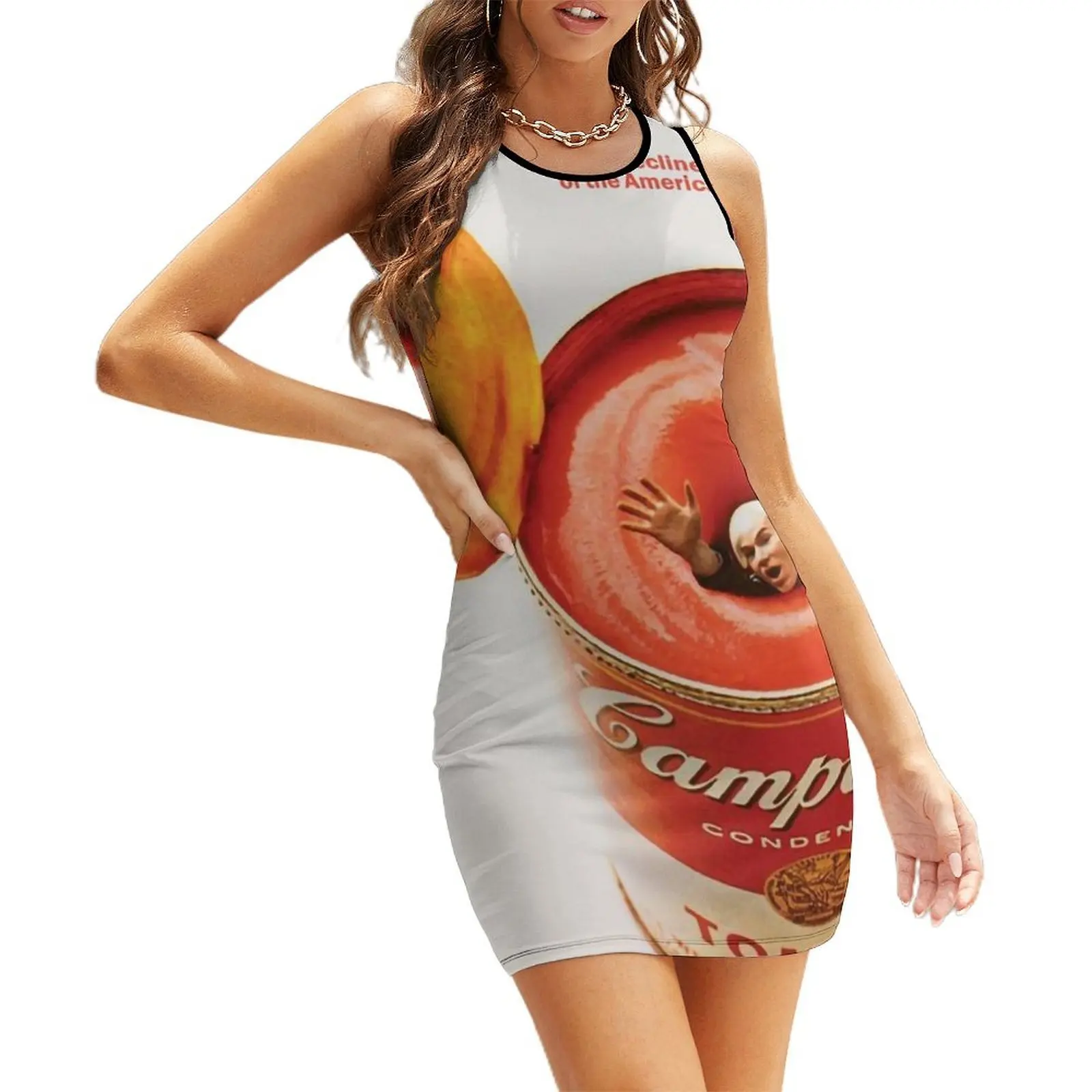 

Esquire Magazine cover Andy tomato soup with Warhol pop art Sleeveless Sundress Summer dresses for women dress summer 2025 women