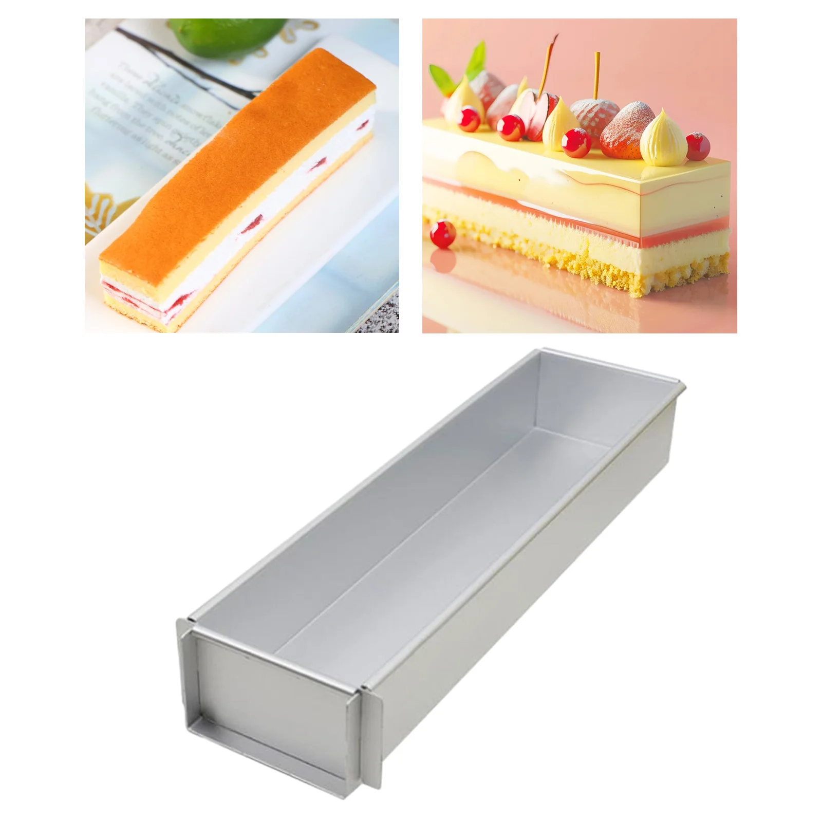 Tiramisu Muffin Pan Aluminum Alloy Cheesecake Pan Baking Mould Rectangle Cake Pan for Birthday Cake Cake Bread Chiffon Tiramisu