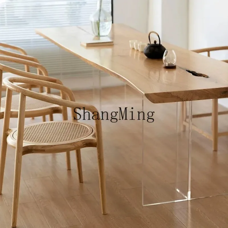 CL table à thé en bois massif table à manger domestique en bois de frêne balcon table à thé journal grand conseil bureau