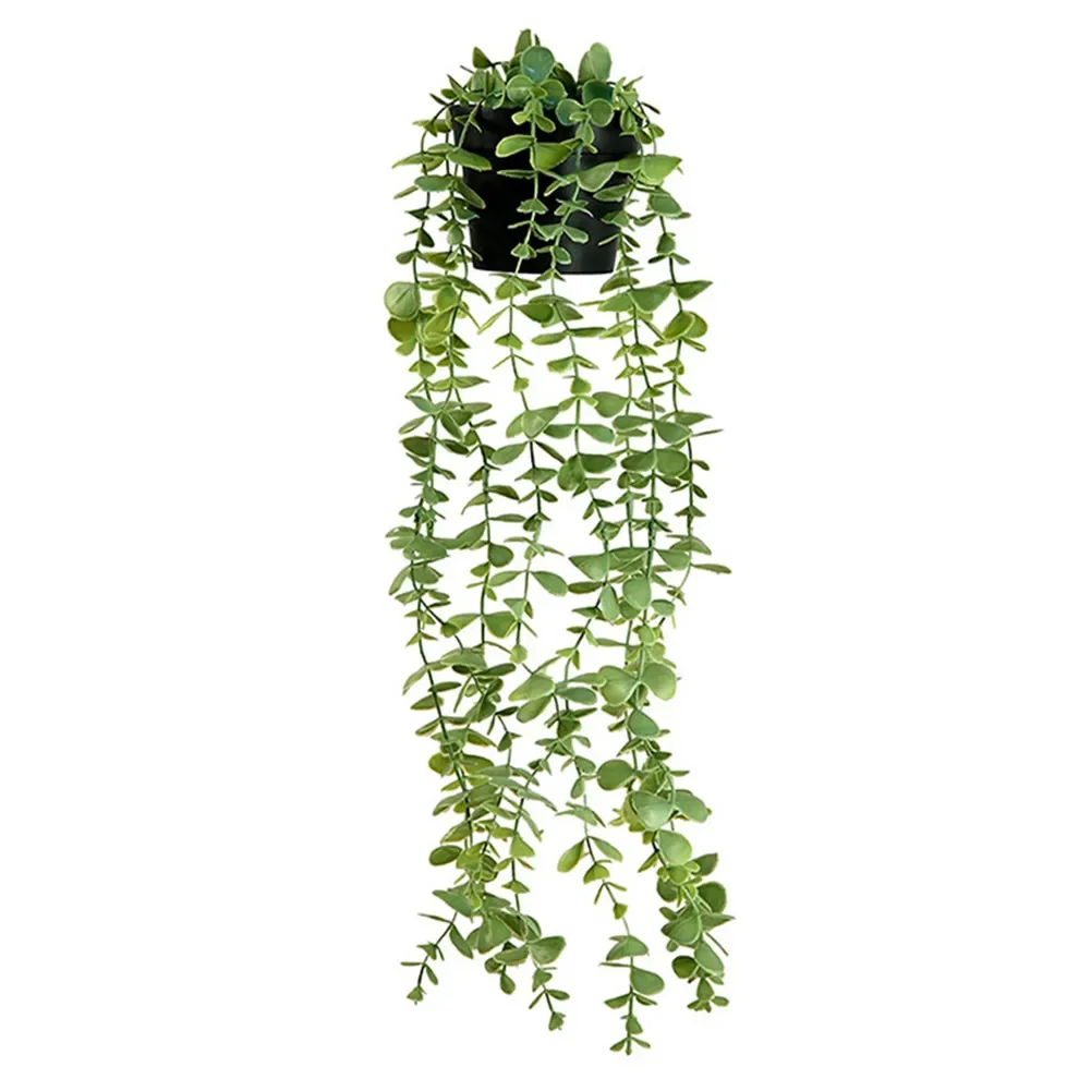 Artificial Plant Vines Wall Hanging Rattan Leaves Branches Outdoor Garden Home Decor Plastic Fake Leaf Green Plant Ivy With Pot