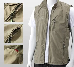 Spring and Summer Vest Jacket for Casual Sports, Waterproof, Windproof, Breathable, Ultra-thin Men's Fishing Vest