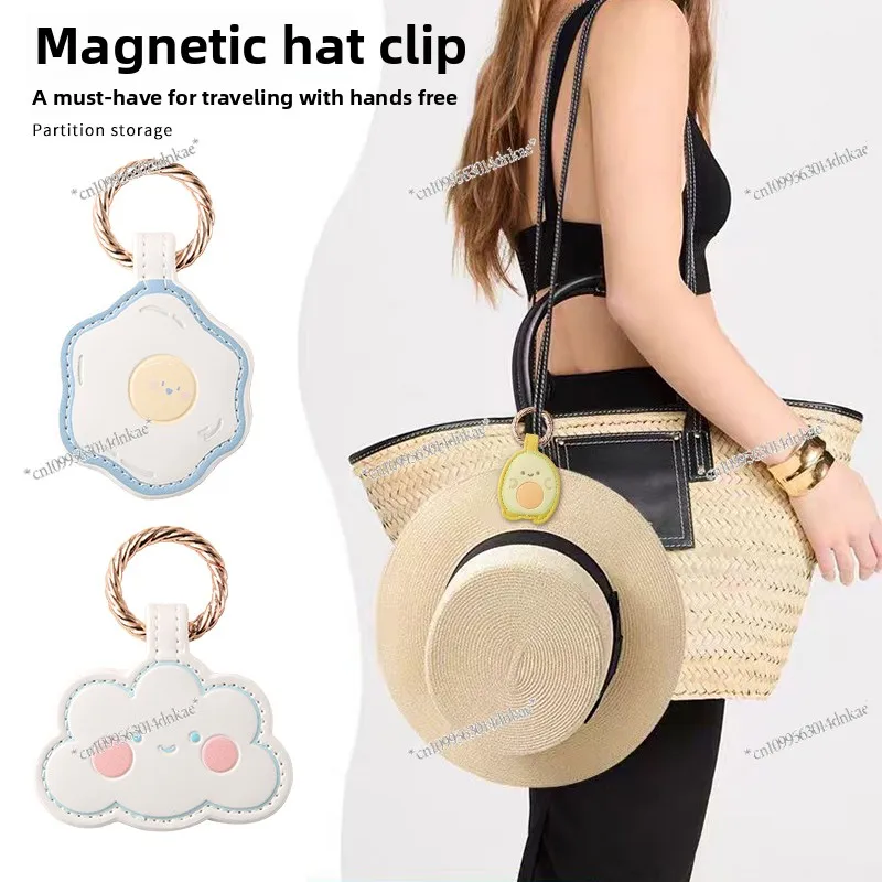 Hat Clip Magnetic Suction Portable   Artifact Sun Hat Backpack Hook Pendant Travel Storage Hat Anti-lost