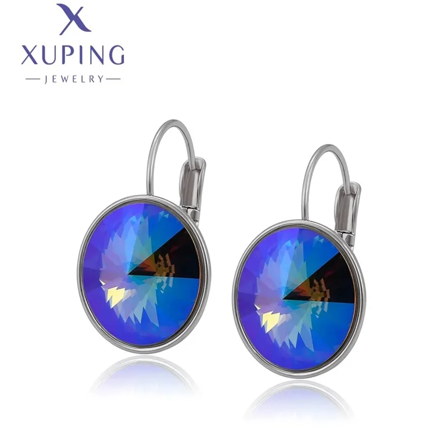 Xuping Jewelry Charm High Quality 14mm Stone Fashion Elegant Round Trendy Style Crystal Earring for Women Party Gift