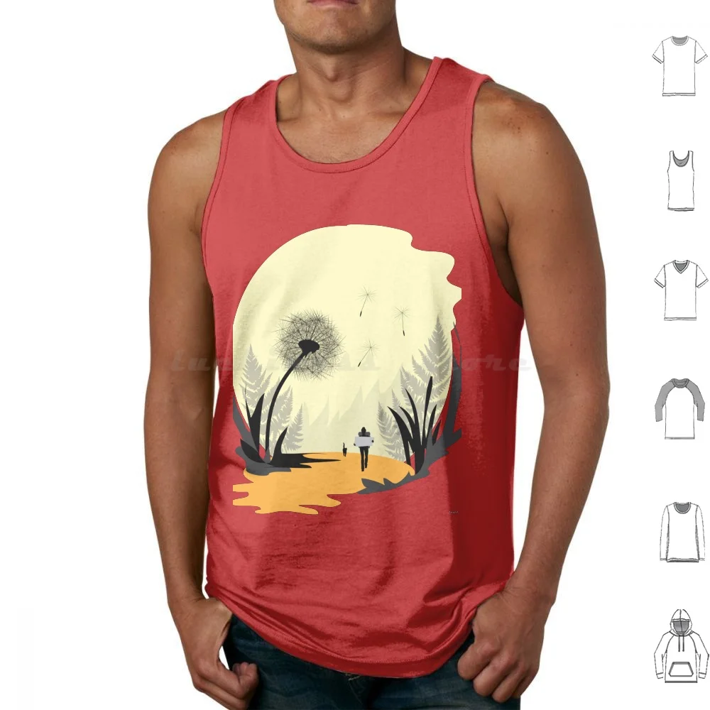 Travel More Tank Tops Vest Sleeveless Travel Wanderlust Adventure Journey Trip Road Path Hiking Trail Dandelion Motivation