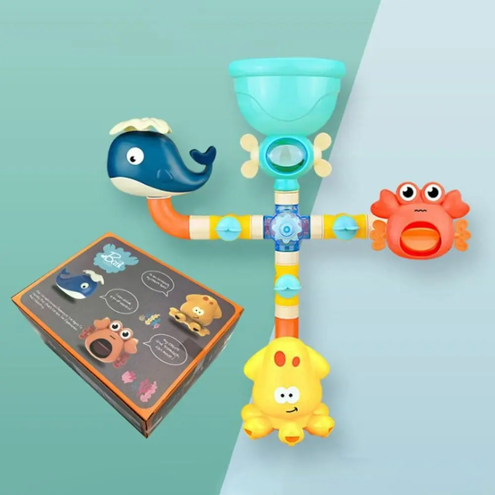 Design divertente Spin Water Sprinkler Giocattoli da bagno Gioco interattivo Giocattoli da bagno per animali Giocattoli colorati per parchi acquatici per bambini Piccoli