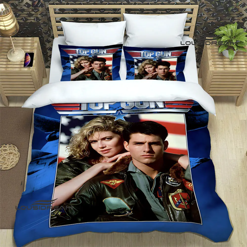 Imagem -03 - Filme Top Gun Impresso Bedding Sets Requintado Cama Suprimentos Conjunto Capa de Edredão Cama Consolador Conjunto Cama Luxo Aniversário Presente